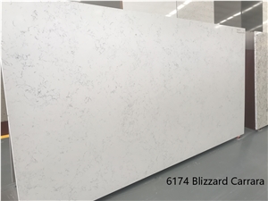 Carrara White Quartz for Kitchentop Walling