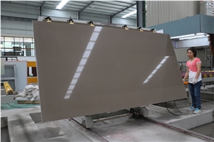 Cloud Brown Quartz Slab for Countertop Kitchentop