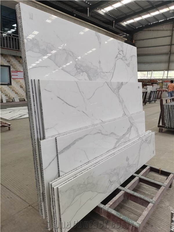 Coffee Brown Marble Honeycomb Aluminu Slabs