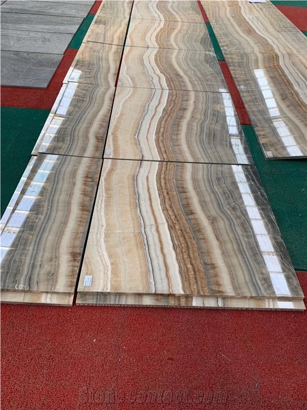 Coffee Brown Marble Honeycomb Aluminu Slabs