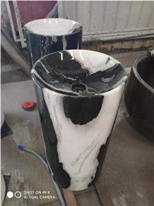 Panda Marble Basin Sink New Design Factory Stock Panda Marble Basin Sink New Design Factory Stock