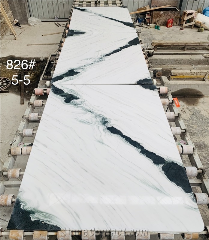 Panda White Marble White Steps Treads Stair Tiles