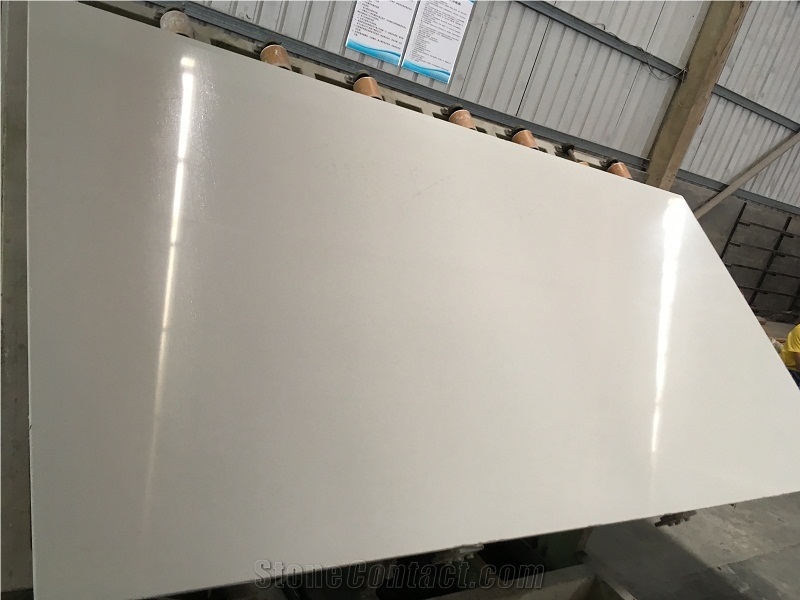 Pure White Artificial Marble Engineer Slab Tiles