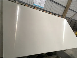 Pure White Artificial Marble Engineer Slab Tiles