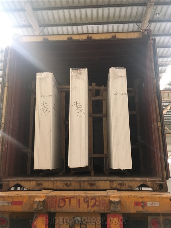 Pure White Artificial Marble Engineer Slab Tiles