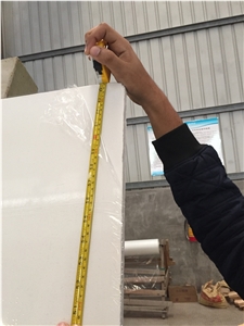 Pure White Artificial Marble Engineer Slab Tiles