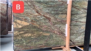 Rainforest Green/ Brown Marble Slabs