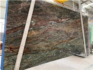 Rainforest Green/ Brown Marble Slabs