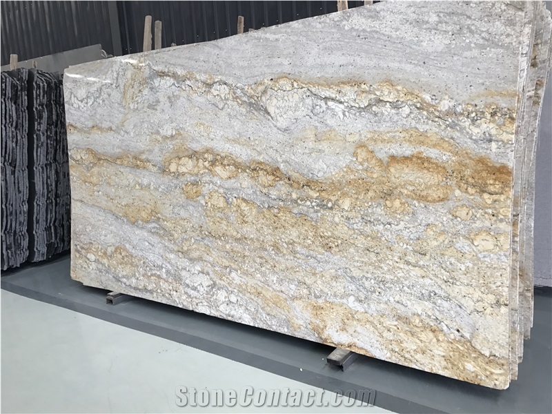 Silver River Gold Prefabricated Countertop  Island Stock