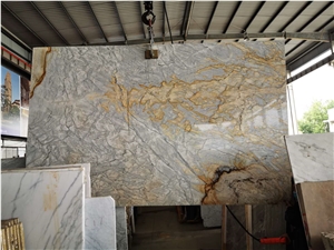 Silver River Gold Prefabricated Countertop  Island Stock