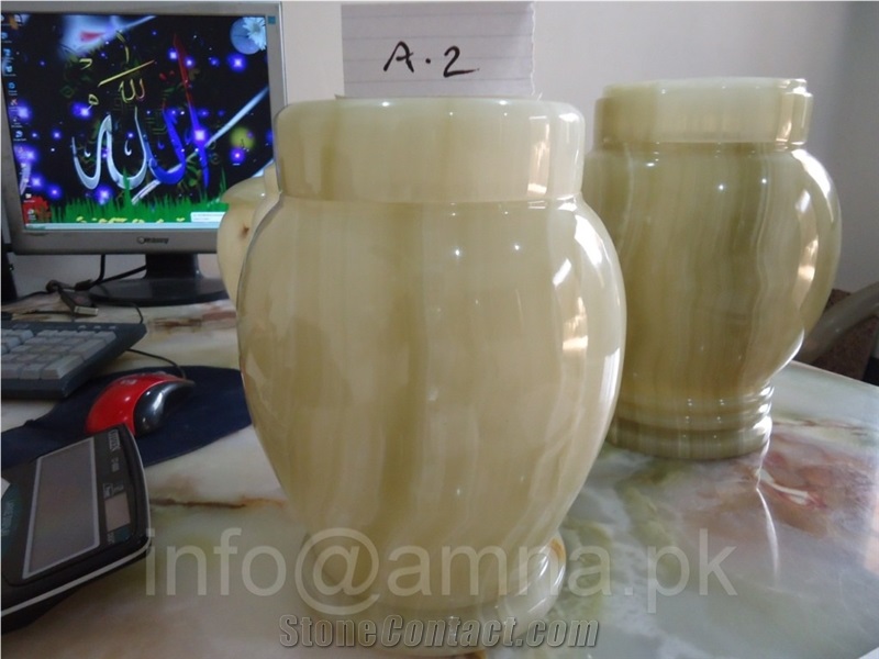 Light Green Onyx Urns