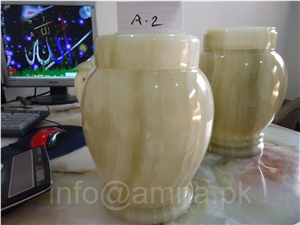Light Green Onyx Urns
