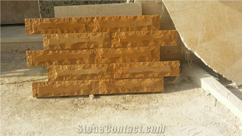 Golden Sinai Marble Tiles & Slabs, Split Face