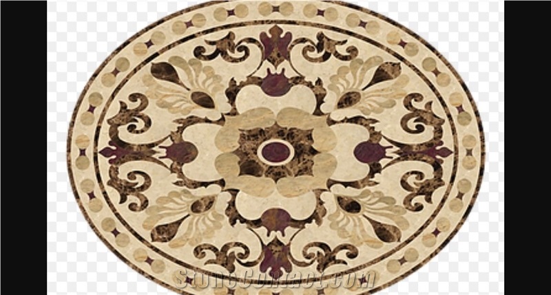 Stone Floor Medallion , Waterjet Medallion, Marble Artwork