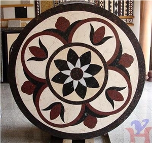 Stone Floor Medallion , Waterjet Medallion, Marble Artwork