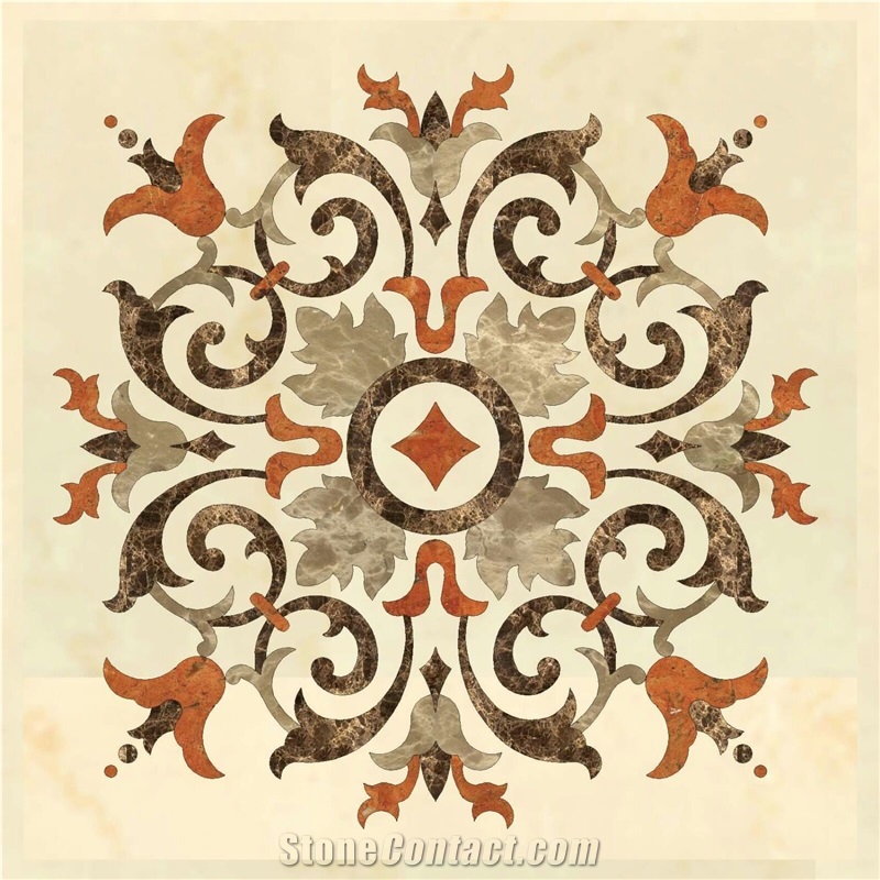 Stone Floor Medallion , Waterjet Medallion, Marble Artwork
