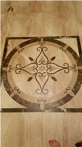Stone Floor Medallion , Waterjet Medallion, Marble Artwork