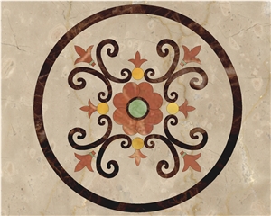 Stone Floor Medallion , Waterjet Medallion, Marble Artwork