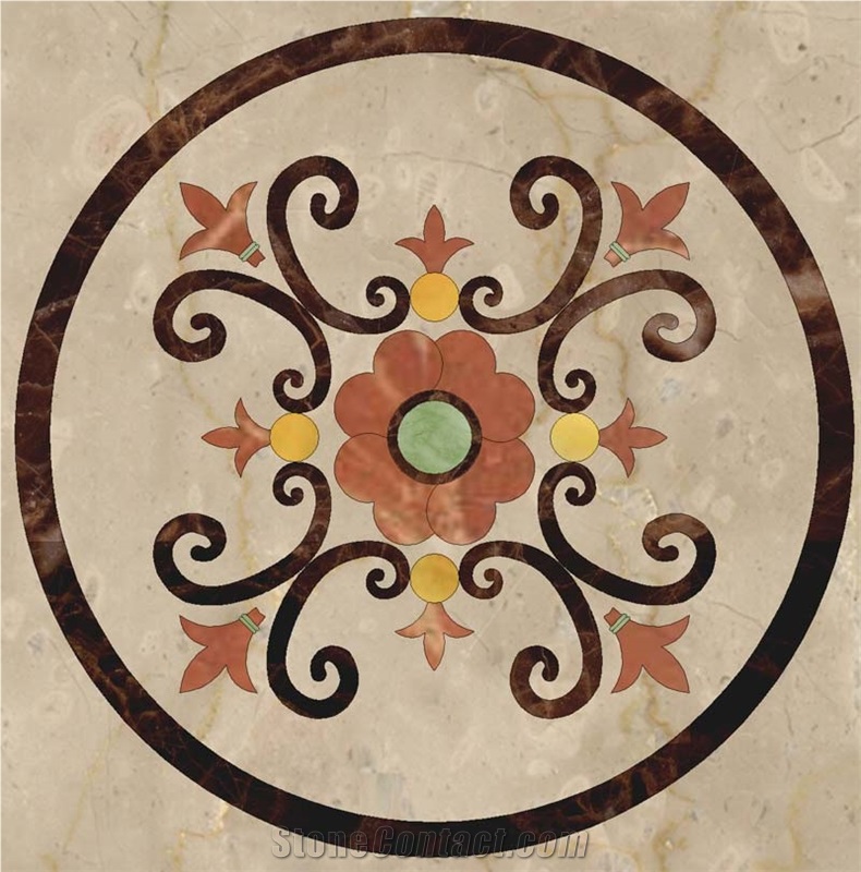 Stone Floor Medallion, Waterjet Medallions