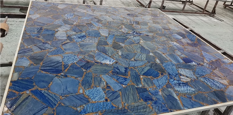 Blue Crystal Agate Stone Slabs