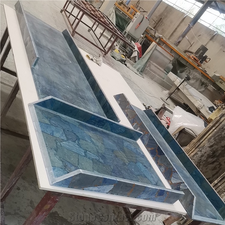 Blue Crystal Agate Stone Slabs