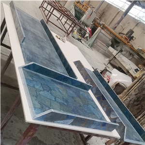 Blue Crystal Agate Stone Slabs