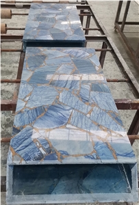 Blue Crystal Agate Stone Slabs