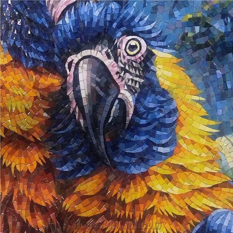 Decorative Bird Glass Mosaic Pattern