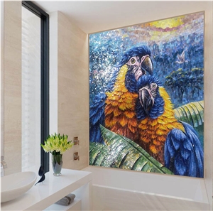Decorative Bird Glass Mosaic Pattern