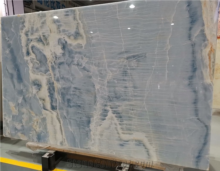 Blue Aqua Gold Onyx Slab