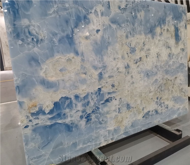 Blue Aqua Gold Onyx Slab
