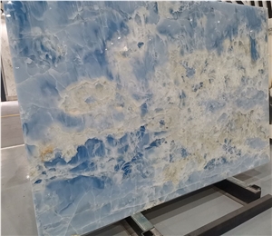 Blue Aqua Gold Onyx Slab