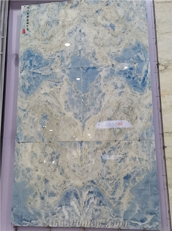 Blue Aqua Gold Onyx Slab