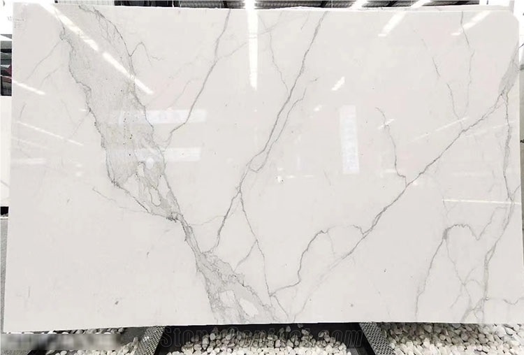 Italy Calacatta White Marble Slabs With Gray Vein