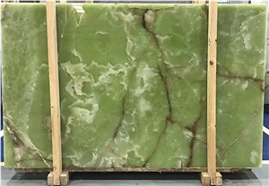 Backlight Natural Jade Green Onyx Slabs