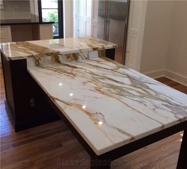 Prefab Calacatta Gold White Marble Countertop