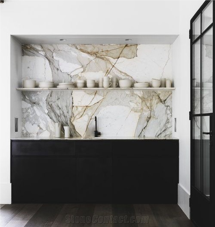 Prefab Calacatta Gold White Marble Countertop