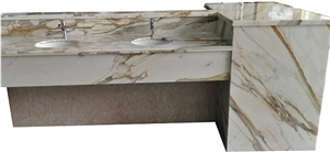 Prefab Calacatta Gold White Marble Countertop