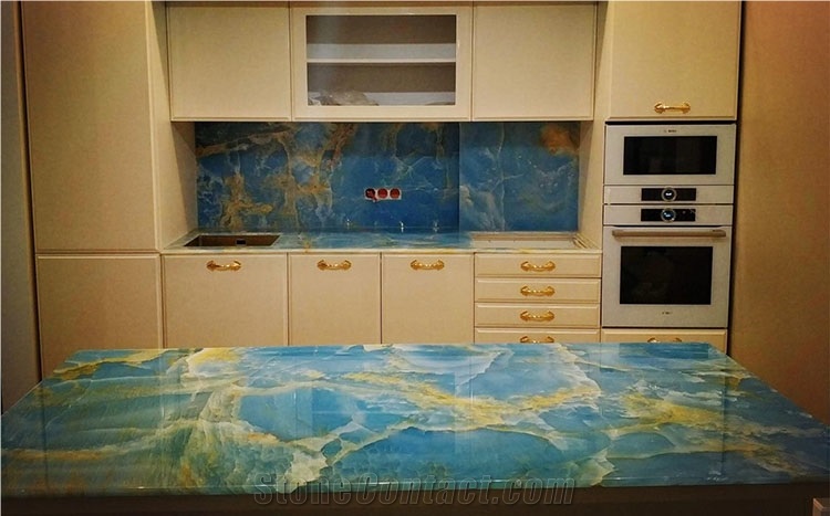 Wall Stone Slab Blue Onyx