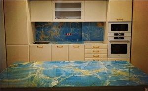 Wall Stone Slab Blue Onyx