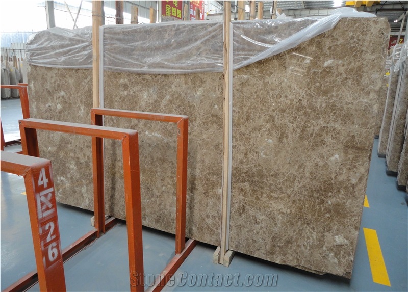 Light Crystal Emperador Marble Slabs Floor Tiles