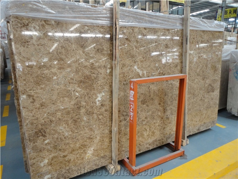 Light Crystal Emperador Marble Slabs Floor Tiles