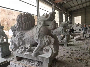 China Bluestone Granite Honed Garden Sculpture