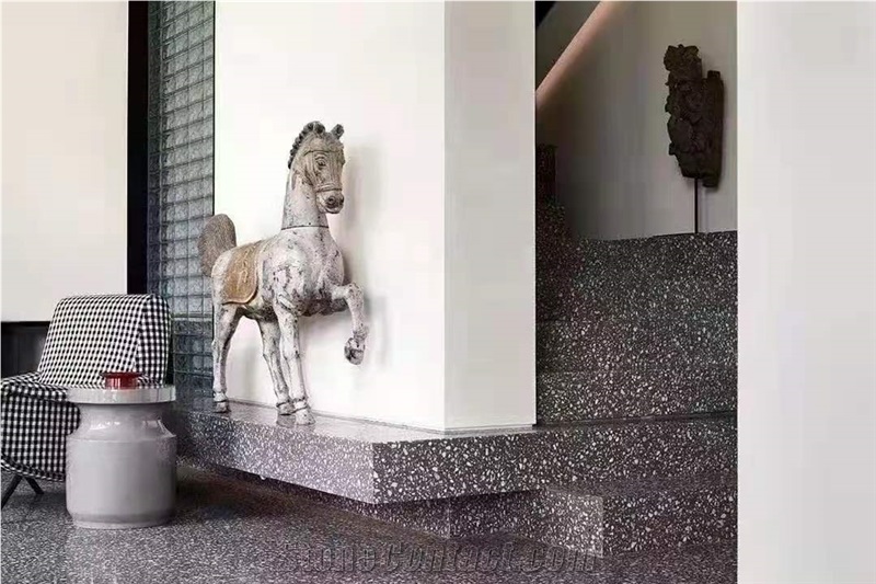 China Grey Terrazzo Tiles Polished