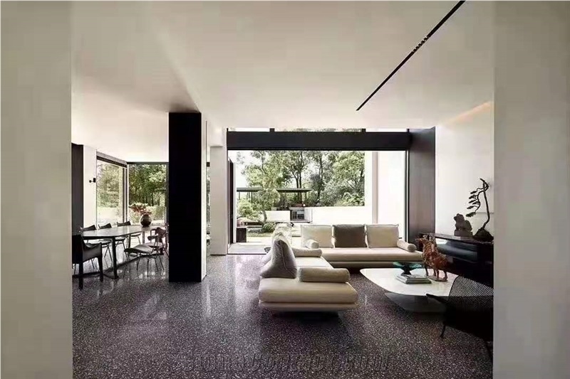 China Grey Terrazzo Tiles Polished