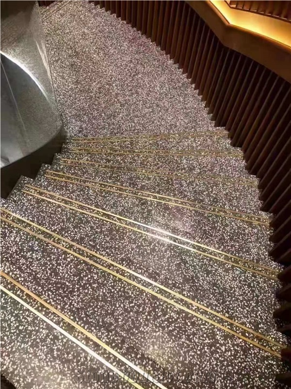 China Grey Terrazzo Tiles Polished