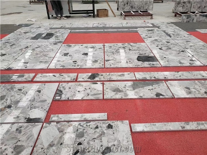Breccia Grey Natural Terrazzo Marble Tiles
