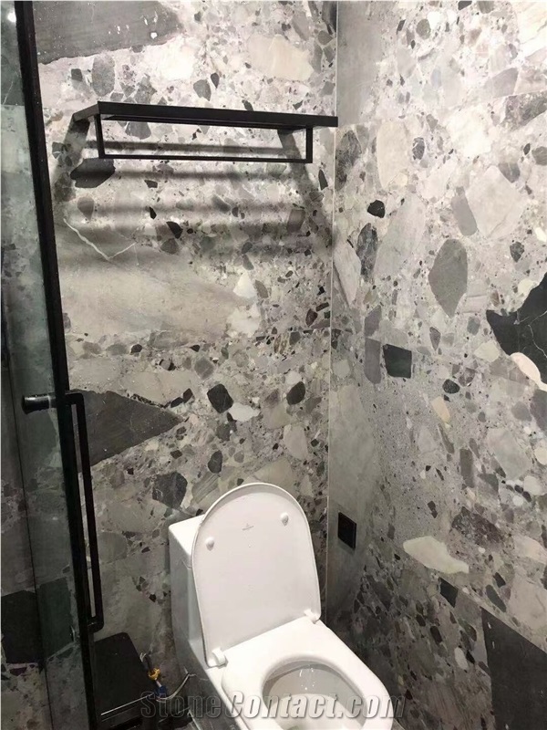 Breccia Grey Natural Terrazzo Marble Tiles