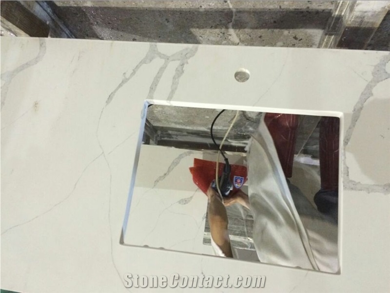 Calacatta White Artificial Stone Quartz Countertop