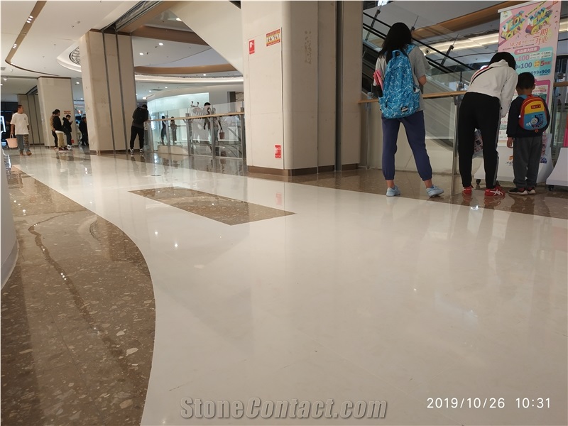 Pure White Artificial Stone Engineer Marble Slabs